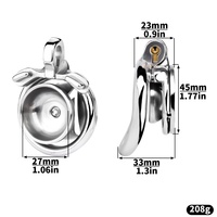 FRRK-267 Dispositif de chasteté en métal à verrouillage négatif, Cage de chasteté plate, Jouets sexuels, Cage pénienne, Vente en gros, Usine, BDSM, Piercing du gland