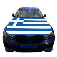 Vente en gros de housses de capot de voiture grecques 120x150cm drapeau résistant à l'usure et durable avec couvercle de capot moteur à impression numérique
