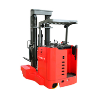 Chariot élévateur omnidirectionnel autoporté 2,5 tonnes avec déplacement latéral, mât pour allées étroites, transpalette multidirectionnel, chariot d'entrepôt certifié CE