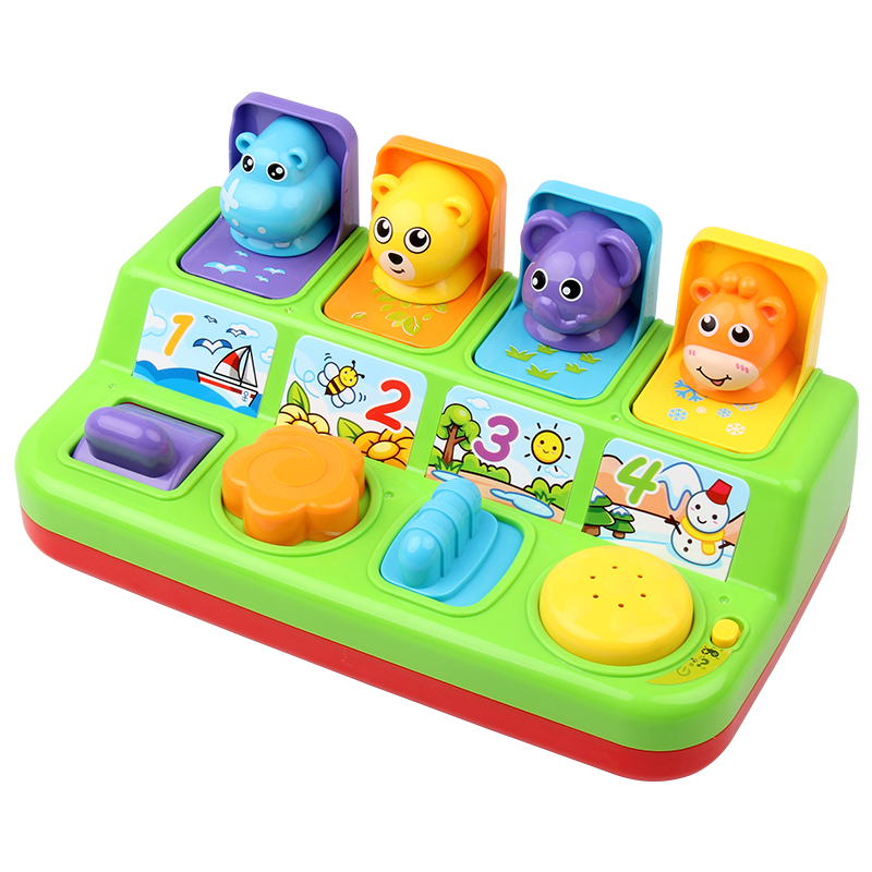 FiveStar Find the Animal Game Push and Pop Up Game Jouets musicaux pour enfants