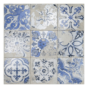 Piastrella Decorativa Quadrata in Ceramica Blu e Bianca Anthology per Pareti e Pavimenti - Product Image 2