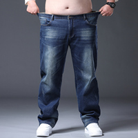 Hip-Hop grande taille Denim décontracté ample garçons personnalisé Baggy jambe droite jean pantalons décontractés pour gros hommes mode Streetwear jean