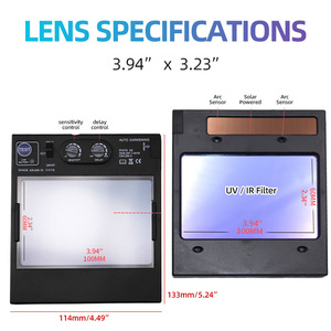 Gorra de soldadura True Color con 4 sensores de arco DIN5-DIN13, oscurecimiento automático solar, para TIG, MIG, MMA y rectificado - Product Image 6