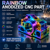 Pièces usinées CNC anodisées arc-en-ciel personnalisées, composants en aluminium de précision, finition couleur, fabricant OEM