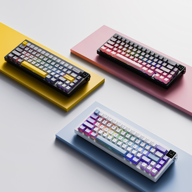 Ajazz AK650 RGB 66 Keys Wired Wireless 2.4G BT Hot Swap Gasket Mechanical Gaming Keyboard