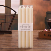Bougie pilier haute et effilée sans parfum, lot de 4, vente chaude, pour la décoration intérieure, 5 couleurs, emballage OEM