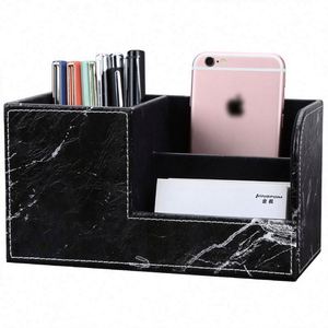 Multifunctional PU Leather Desk Accessories Desktop Storage <b>Box</b> <b>Pen</b> Holder Desk Organizer - Product Image 6