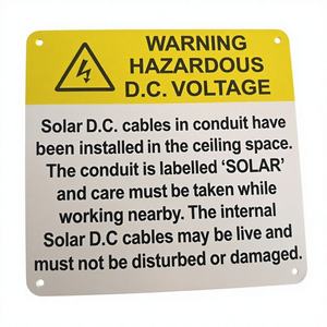 Etiquetas de Advertencia Solares de Alta Visibilidad Caihe Printing (Adhesivo Plástico Duradero, Cumple con AS/NZS 5033) - Personalizables para - Product Image 1