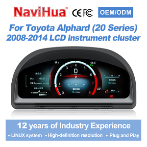 หน้าปัดดิจิตอล NaviHua 12.3 นิ้ว จอ LCD แสดงความเร็ว ระบบ Linux แบบ Plug & Play สำหรับรถยนต์โตโยต้าอัลฟาร์ด ซีรีส์ 20 ปี 08-14 - Product Image 1