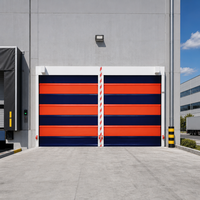 Porte pliante industrielle à grande vitesse résistante au vent en PVC, porte automatique à levage rapide, porte de sécurité pour entrepôt