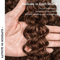 Extensions de cheveux Remy bouclés birmans brun chocolat, tressées au crochet, ondulations profondes, double trame, pré-séparées, sans nœuds, pour femmes