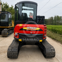 Excavatrice d'occasion Yanmar VIO55, 5,5 tonnes, mini-excavatrice hydraulique à chenilles à queue zéro pour l'aménagement paysager et les travaux en espaces restreints