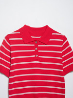 TAOP&ZA 2026 – Nouveau pull tricoté rayé à col et manches courtes pour femme, style preppy rétro, 5755053