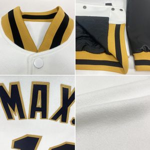 Custom <b>White</b> Varsity Baseball <b>Jacket</b> Leather Sleeve Personalized Letterman <b>Jacket</b> Stitched Name Number Logo Unisex Adult - Product Image 5