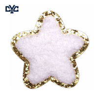 Patchs brodés en chenille à paillettes en forme d'étoile, personnalisables, souples, non tissés, thermocollants pour vêtements, vente en gros