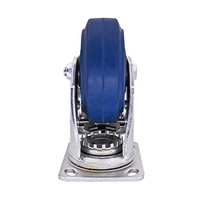 Roue en caoutchouc robuste de 5 pouces avec frein, 125x50mm, absorption des chocs, roue en caoutchouc silencieuse, capacité de charge de 204 kg, chariot d'entrepôt