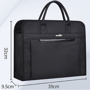 High Quality Black Men Business <b>Briefcase</b> PU <b>Leather</b> Document Organizer Bags File Storage Travel Office 15.6 Inches Laptop Bag - Product Image 3
