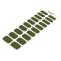 Nouveaux autocollants pour ongles en gel de Noël, style vert uni, design d'autocollants pour ongles en gel