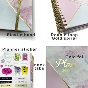 Agenda personnalisé à motifs - Agendas quotidiens A4 B5 roses 2027 pour filles, carnet de gratitude, coffret cadeau pour étudiants - Product Image 2