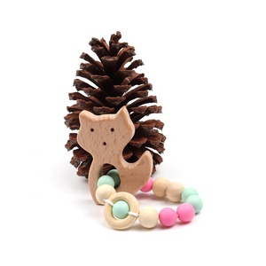 BRICOLAGE Bébé Molaire Hêtre Dentition Pour Animaux Naturelle Non toxique Perles de Silicone Molaire <span class=keywords><strong>Bracelet</strong></span> - Product Image 5