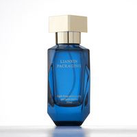 Flacon de Parfum Personnalisable de Luxe Unique, Design Bleu Irrégulier, 30ml 50ml