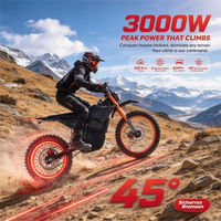 Electric Motorcycle 48V 3000W E Dirt Bikes for Adults 20Ah Battery 60km/h Off-Road Hydraulic Brakes CE Certified Factory Direct