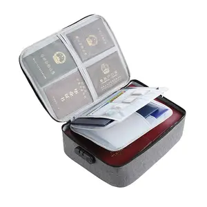 tasche veranstalter lock Suppliers-3-schicht wasserdicht dokument lagerung travel tragbare datei passport dokument lagerung box mit passwort lock