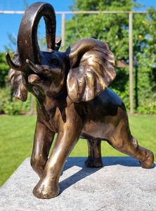 Escultura de Elefante Dorado de bronce de diseñador antiguo para decoración de jardín fabricante indio - Product Image 5