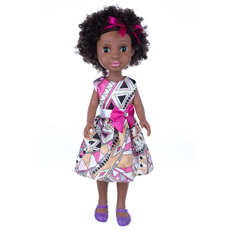 Neue Typ 16 Zoll Puppen lockiges Haar schwarze Mädchen Puppen Amerikaner