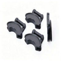Attaches de cordon semi-circulaires en plastique noir avec ouvertures centrales pour paracorde, cordon de serrage ou gestion de câbles