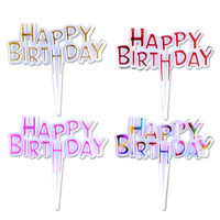 100 Stück Packung Mini Regenbogen Farbe Kuchen Dekoration Plastiks ticks Alles Gute zum Geburtstag Cupcake Toppers