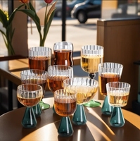 2024 nouveau Style verre à vin rouge et verres à Champagne sans plomb haute Borosilicate rayé gobelet Dessert tasses
