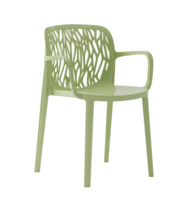 Chaise d'appoint en plastique ajouré de style nordique avec accoudoirs, pour intérieur et extérieur, idéale pour bistrot, terrasse et balcon