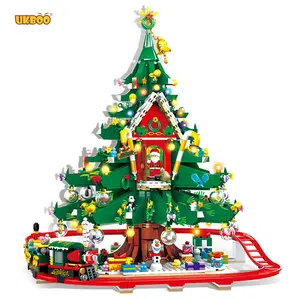 Gratis Verzending Ukboo Boomhut Kerstboom Huis Bouwstenen Stad Vrienden Bouw Bricks Speelgoed Set