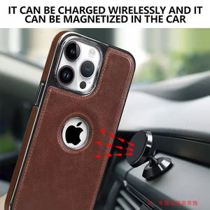 Custodia per telefono cellulare magnetica in pelle di cuoio cavo per <span class=keywords><strong>iPhone</strong></span> 16 15 14 13 <span class=keywords><strong>12</strong></span> Pro Max custodia <span class=keywords><strong>protettiva</strong></span> antiurto - Product Image 6