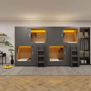 Lit double moderne en bois massif insonorisé, type capsule, pour hôtel, école, chambre à coucher, lits superposés, <span class=keywords><strong>Sleepbox</strong></span> intelligent - Product Image 2