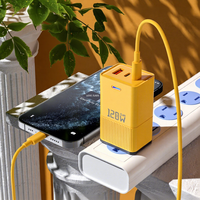Chargeur mural pour téléphone portable avec prise EU US UK 120W 3 ports USB Type-C PD OTP à charge rapide