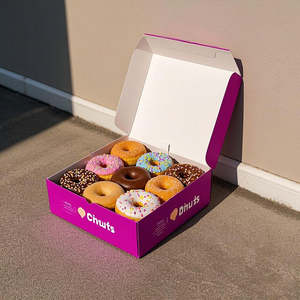 Boîtes d'emballage en papier pour pâtisserie, gâteaux, biscuits, pains, beignets, écologiques, de qualité alimentaire, avec impression personnalisée, pour la livraison de nourriture à emporter - Product Image 3