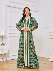 Ensemble Abaya 2 pièces élégant, style Dubaï, en tissu Nidha, avec long cardigan brodé, vêtements islamiques, OEM/ODM, commerce extérieur. - Product Image 6