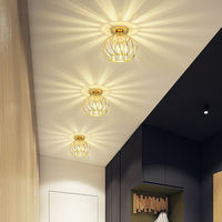Lustre en cristal LED suspendu en fer avec télécommande, alimenté par courant alternatif, pour salon, balcon et couloir