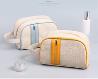 Nouvelle pochette d'emballage à fermeture éclair en toile de coton biologique écologique lin RPET recyclé naturel sac de maquillage recyclé sacs à cosmétiques en Jute