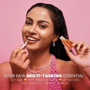 Usine OEM <span class=keywords><strong>Miel</strong></span> Lèvres confort Golden Shimmer Crème solaire brillant métal applicateur Cherry Candy saveur Lip Glow Sheer Lip Oil - Product Image 3