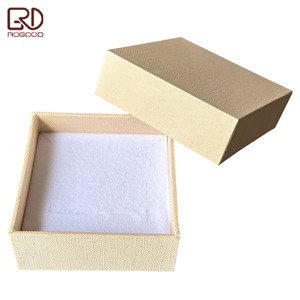 ROGOOD Boîte d'emballage pour bijoux <span class=keywords><strong>en</strong></span> papier texturé <span class=keywords><strong>en</strong></span> <span class=keywords><strong>lin</strong></span> de haute qualité 70*70*30mm, coffret cadeau exquis pour bijoux P2270 - Product Image 4