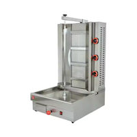 Grill à Kebab Automatique en Acier Inoxydable à Gaz, 2/3/4 Têtes, Design Moderne Écologique, Machine à Shawarma pour Restaurant et Fêtes