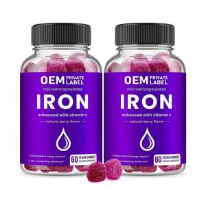 Wholesale <strong>Vitamin</strong> C Iron Gummies Private Label Nutritional Iron Vegan <strong>Vitamin</strong> Iron Gummies with <strong>Vitamin</strong> C Zinc Gummies - Product Image 2