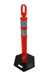 Poste Delimitador de Seguridad con Anillo Superior en T de PE Naranja, con Cinta Reflectante de Alta Calidad - Product Image 2