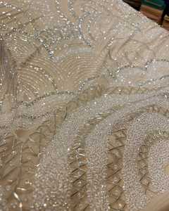 ผ้าปักเลื่อมสวยงามด้วยลูกปัดผ้าคลาสสิกที่ทันสมัยสำหรับชุดแต่งงานและชุดปาร์ตี้ - Product Image 2