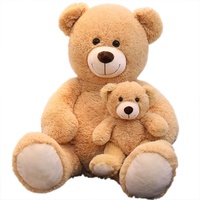 Set Boneka Teddy Bear Desain Ibu dan Bayi, Hewan Boneka Besar, Kain Super Lembut, Isi Kapas PP, Bordir Lucu untuk Anak Perempuan, Menyenangkan