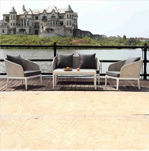 Canapé de jardin moderne italien pour terrasse, fauteuil de loisirs et table basse, mobilier d'extérieur en aluminium pour hôtel et villa - Product Image 6
