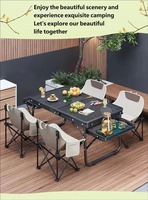 Table de pique-nique pliable multifonctionnelle portable en alliage d'aluminium léger pour le camping en plein air